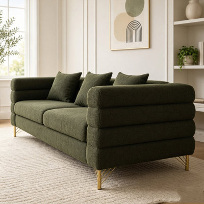 Sectional Sofa, Living Room Comfort Fabric Sectional Sofa-Deep Seating Sectional Sofa