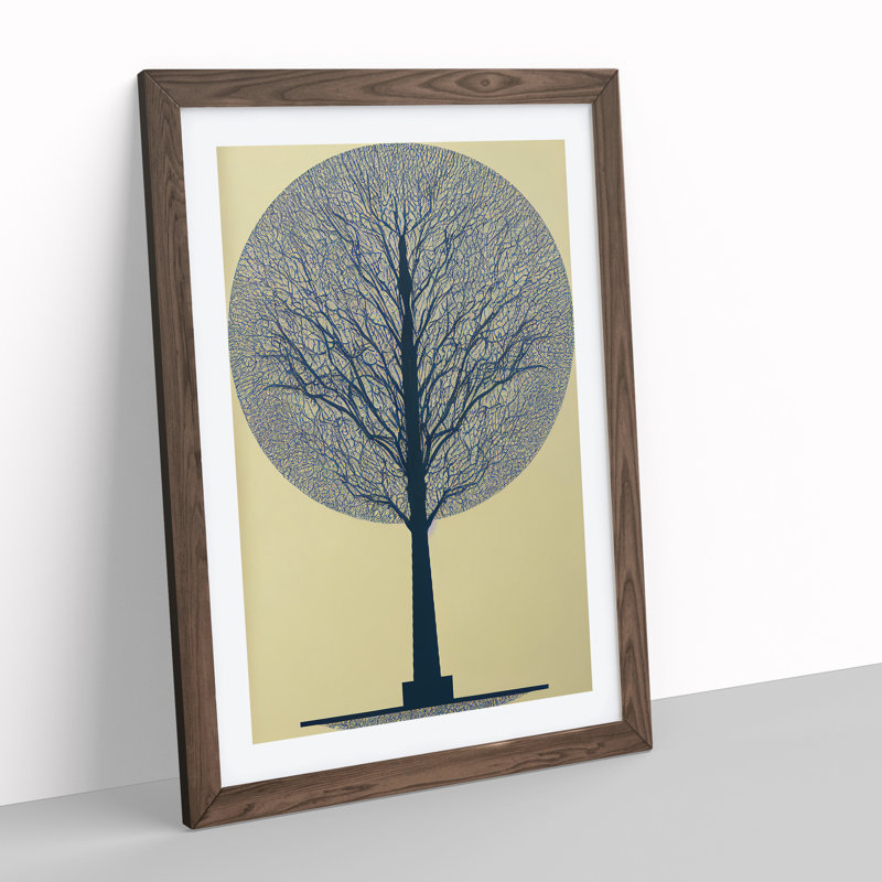 Antique Tree No.3 - Single Picture Frame Print, 64cm H x 46cm W x 2cm D, Walnut Framed
