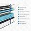 Grand matelas hybride 14 pouces - mousse viscoélastique gélifiée rafraîchissante, soulagement de la pression et isolement du mouvement-1362300496