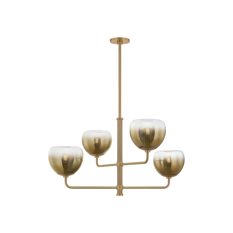 Troy Lighting August Chandelier in Patina Brass, 38.5" H x 59" W x 59" D, 4 Lights