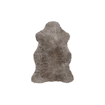 Plaid en peau de mouton véritable de qualité supérieure – Douce et moelleuse, une seule peau (60 x 90 cm) – Idéal pour la chambre ou le salon – Fabriqué en Argentine (Beige bouclé)