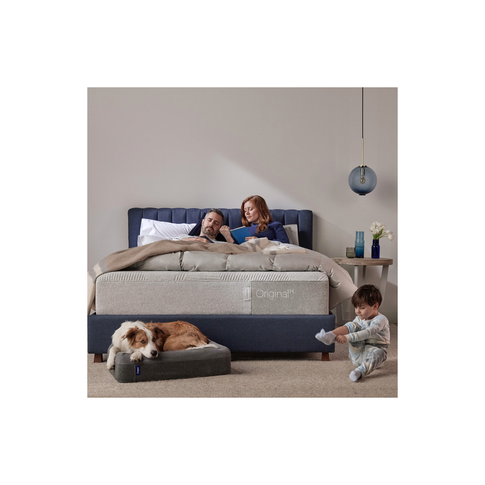 The Casper Dog Bed, Large (45" W x 35" D x 7"H), Gray