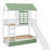 Twin-Over-Twin Bunk Bed With House-Themed Design, Boasting A Transformable Slide And Trundle Bed