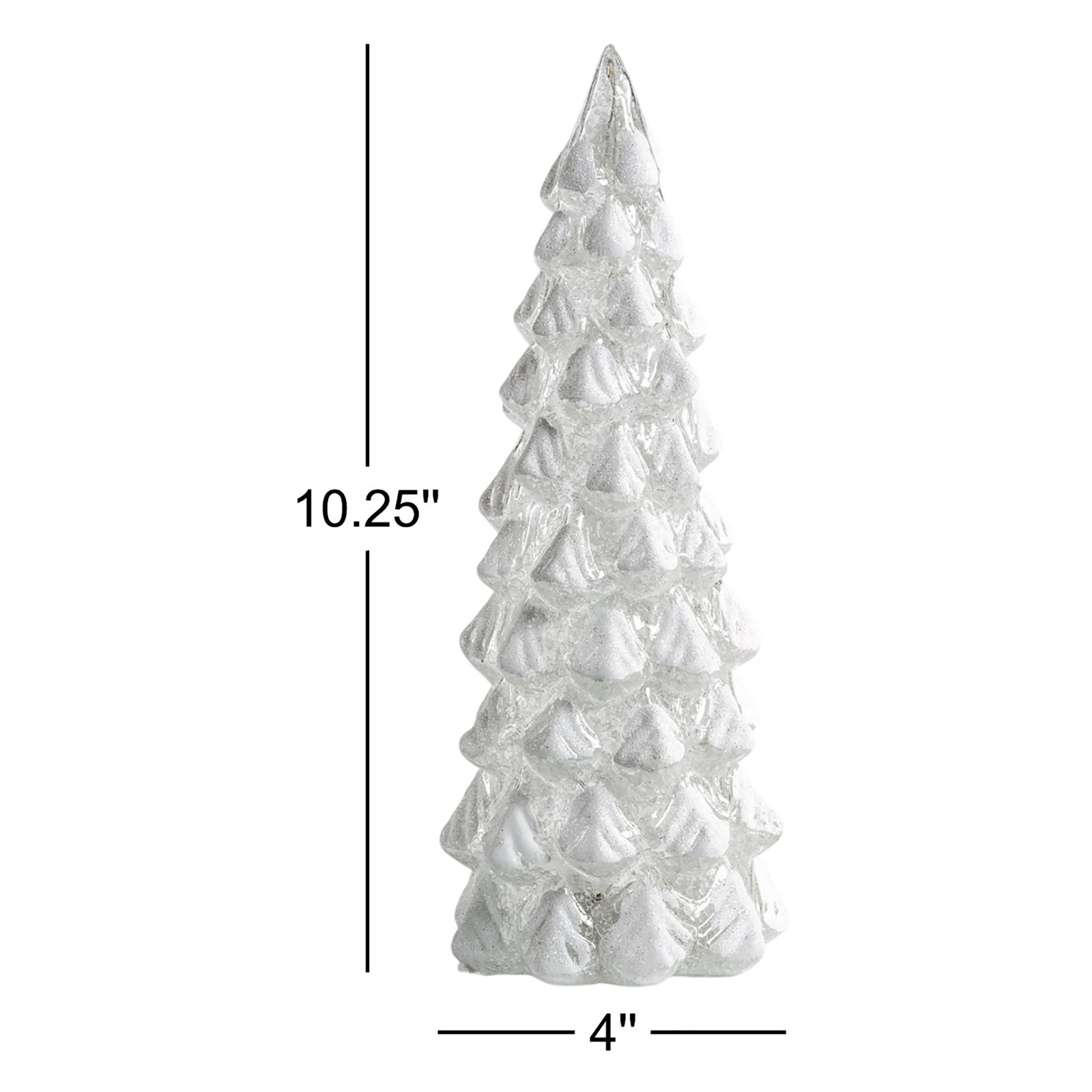 Mireille 2-Piece Set LED Snow Tabletop Trees, 10.25" H x 4" W x 4" D