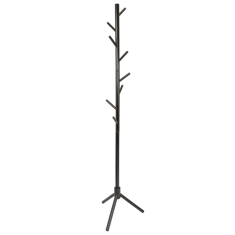 Solid Beech Wood Freestanding Coat Stand, Black