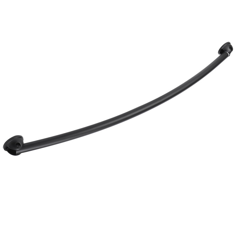 Tringle courbée de rideau de douche ajustable 63 po Design House, Noir mat