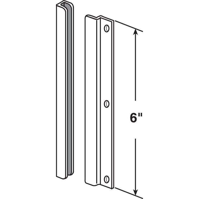 Steel Latch Shield for Swing-In Doors, 6 inch, brass (Single Pack)