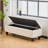 Stylish Beige Boucle Ottoman Bench with Storage, Rubber Wood Legs, and 300 lbs Capacity for Modern Homes-176633458