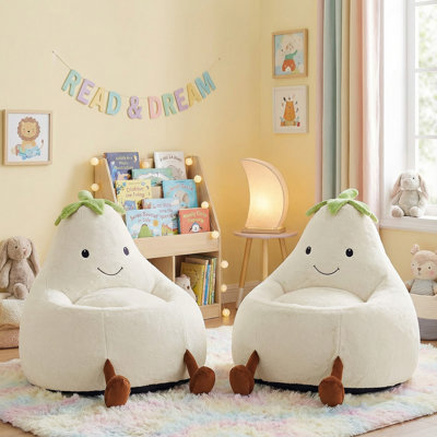 Fauteuil à billes pour enfants avec siège aubergine et siège-coussin pour jouer, lire et regarder la télévision pour les tout-petits et les chambres d'enfants