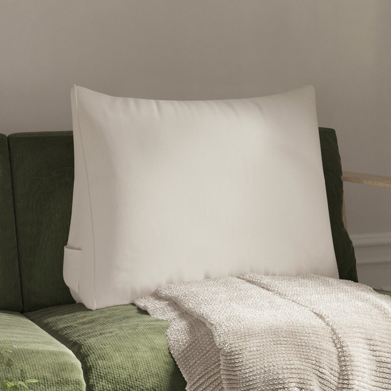 Sofa Back Support Wedge Pillow Decorative Bed Throw Pillow, White