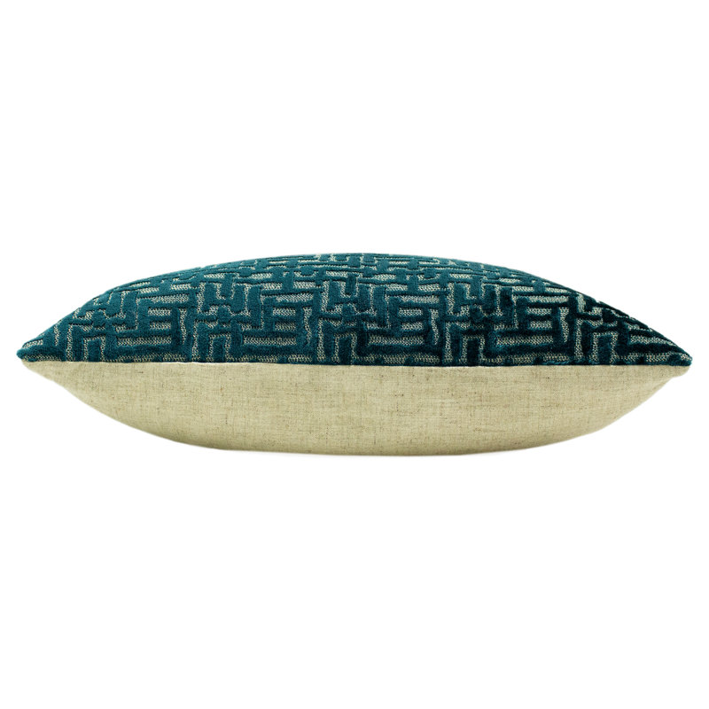 Geometric Square Cushion, Teal