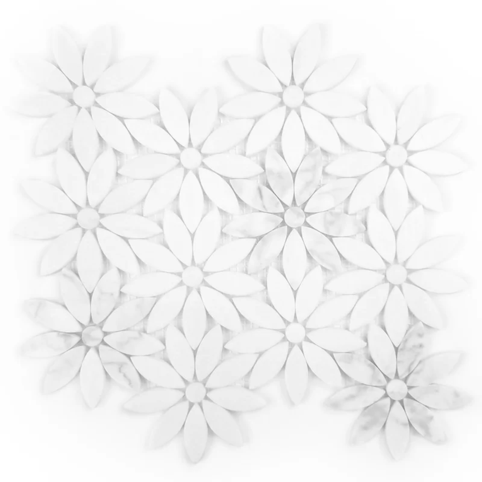 12" x 12" Carrara Marble Mosaic Tile