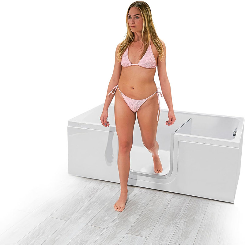 Ella Laydown 32"x72" Soaking Walk-In-Bathtub, Right Drain, Right
