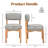 Modern Wooden Blended Linen Kaki Dining Chair-202347709