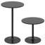 Ensemble de 2 tables de cocktail rondes modernes de 24 pouces avec base en métal et plateau en panneau de fibres à densité moyenne
