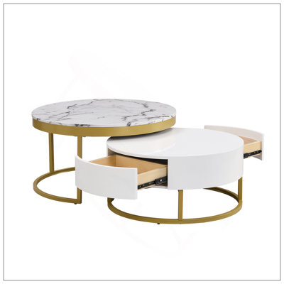 Table basse gigogne moderne avec tiroirs Modern