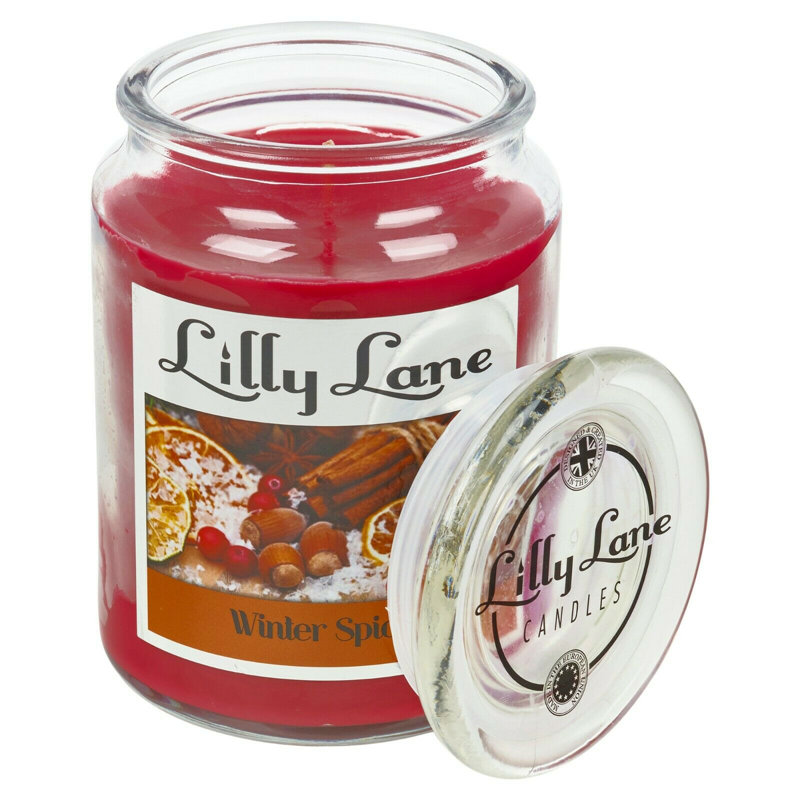 Winter Spice Scented Jar Candle with Glass Holder