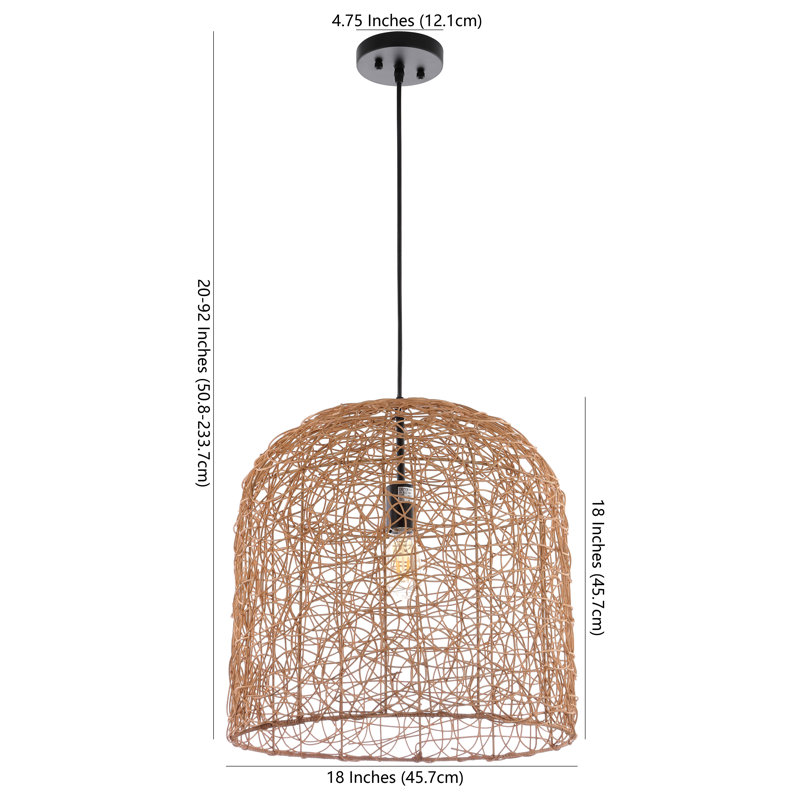 Axelle 1 - Light Natural/Black Single Pendant