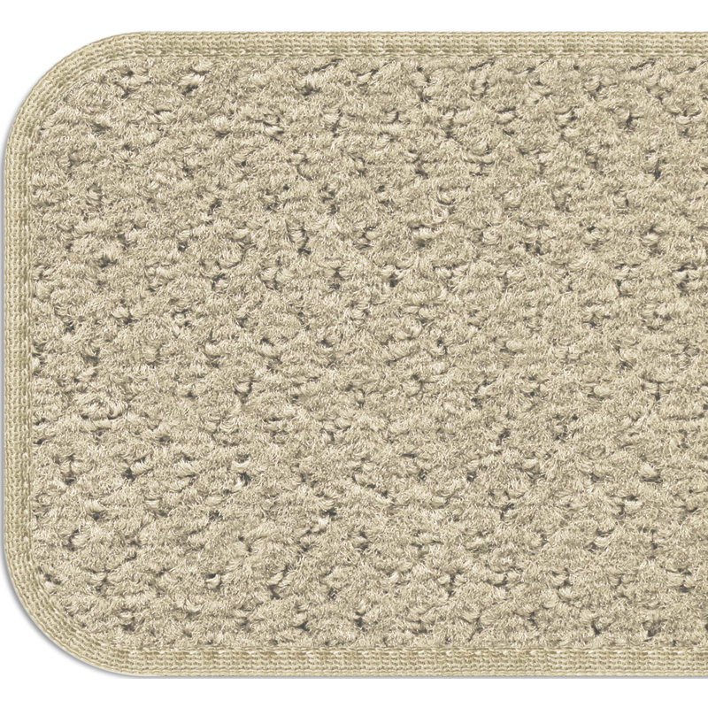 Tapis d'escalier gris, Rectangle 9 po x 3 pi, Ivoire