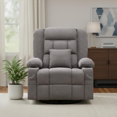 Fauteuil inclinable pivotant chauffant de 38 po en mélange de polyester chauffant avec USB