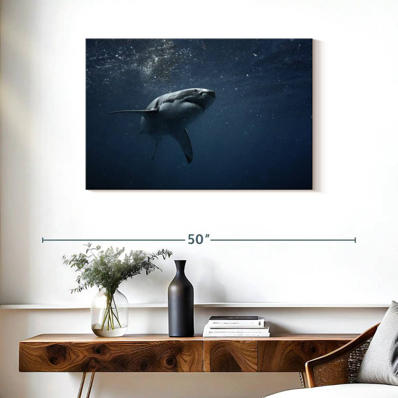 Brampt Great White Shark, 24" H x 36" W
