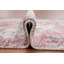 Tapis abstrait luxuriant aux tons roses et gris doux 2x3