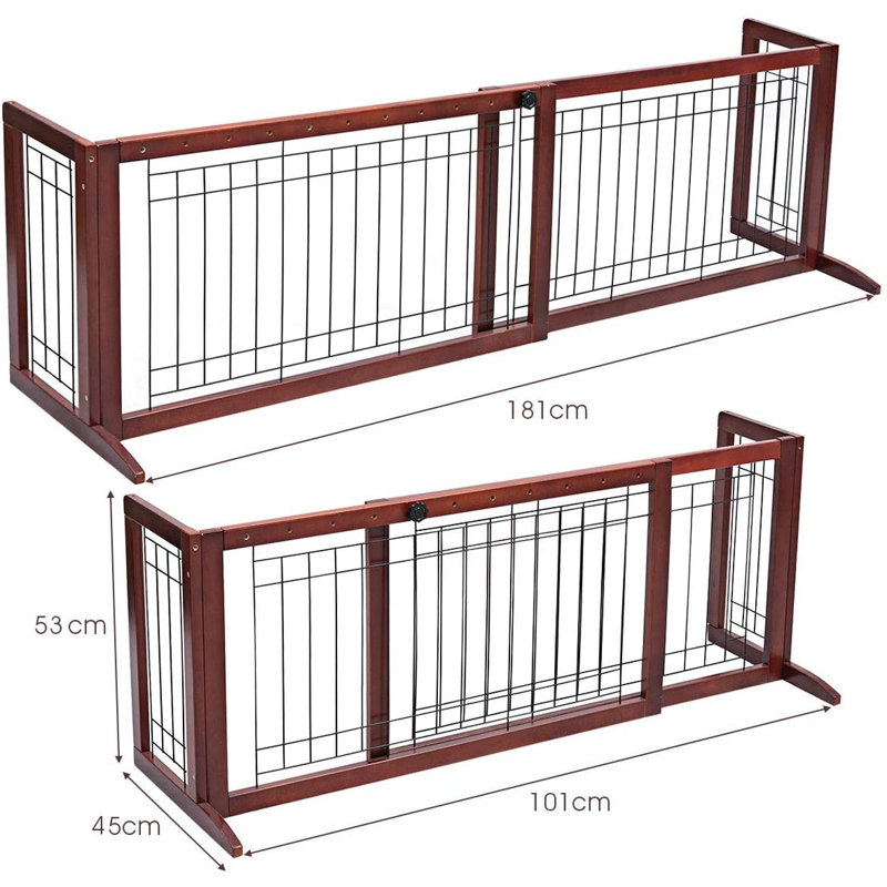 Lundeen Wood Free Standing Pet Gate