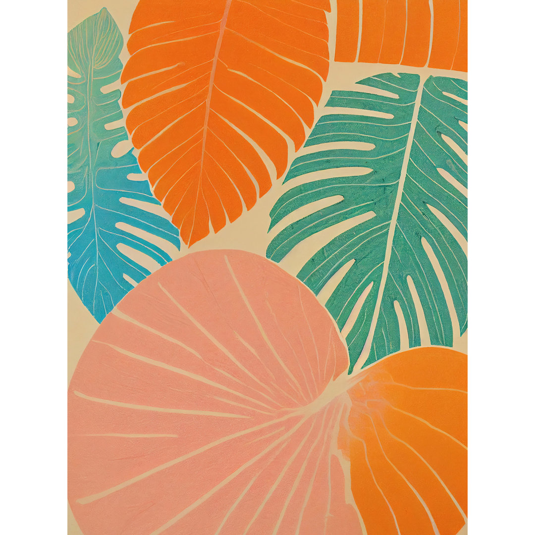 Tropical Monstera Leaf Jungle Pastel Botanical - Print