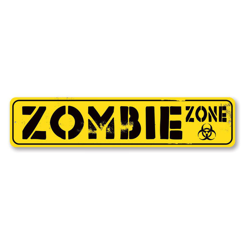 Plaque en métal Zombie Street, H 6 po x l 24 po x P 0,06 po