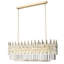 Lustre en cristal illumine une longue lampe rectangulaire avec cristaux goutte de pluie