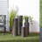 Beardall Metal Pillar Style Brown Pedestal Table with Hammered Design Set