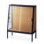 Noir + brun massif + bois manufacturé + vitrines en fer