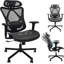 Chaise de bureau en filet, chaises de bureau ergonomiques avec roulettes, support lombaire réglable, accoudoirs, chaise de bureau à haut dossier inclinable avec roulette silencieuse pour le bureau, la maison et les jeux