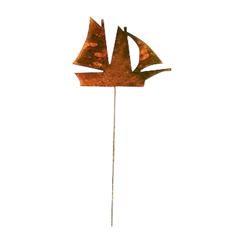 Sail Boat - Rusted Garden Stake