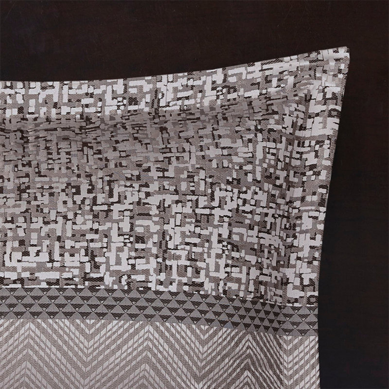 7 Piece Jacquard Comforter Set Grey/Taupe