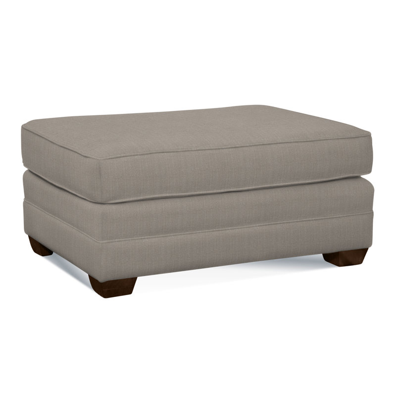 Bedford Upholstered Ottoman, Coffee , Light Blue and White Stripe; 0256-54