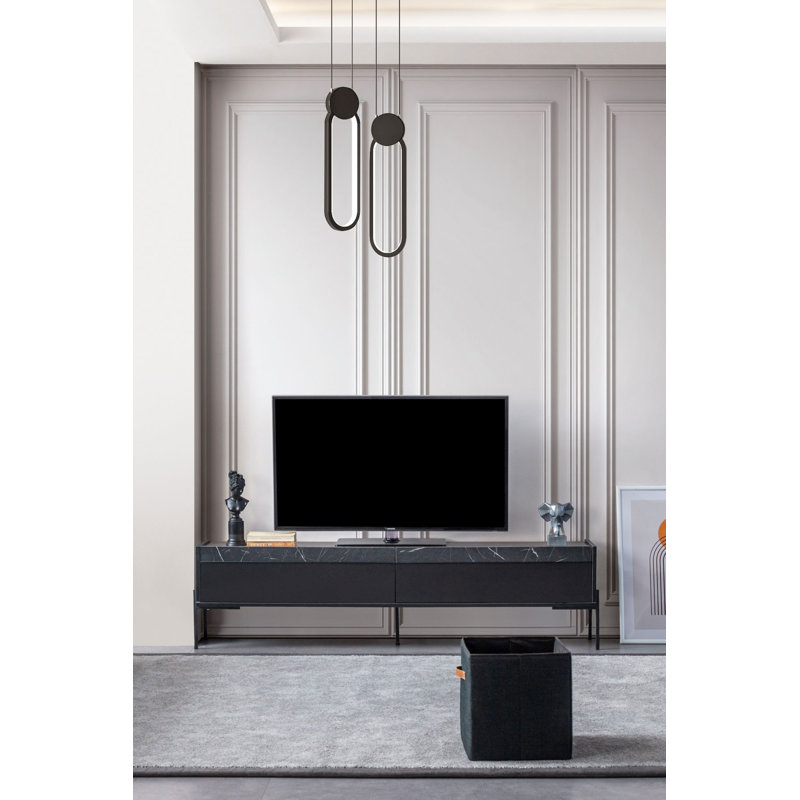 Alysheeya Unfinished TV Stand for TVs up to 75", Black