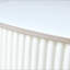 Table basse ronde moderne mobile avec roulettes, 2 tiroirs, plateau en marbre fritté à motif marbré-132157408