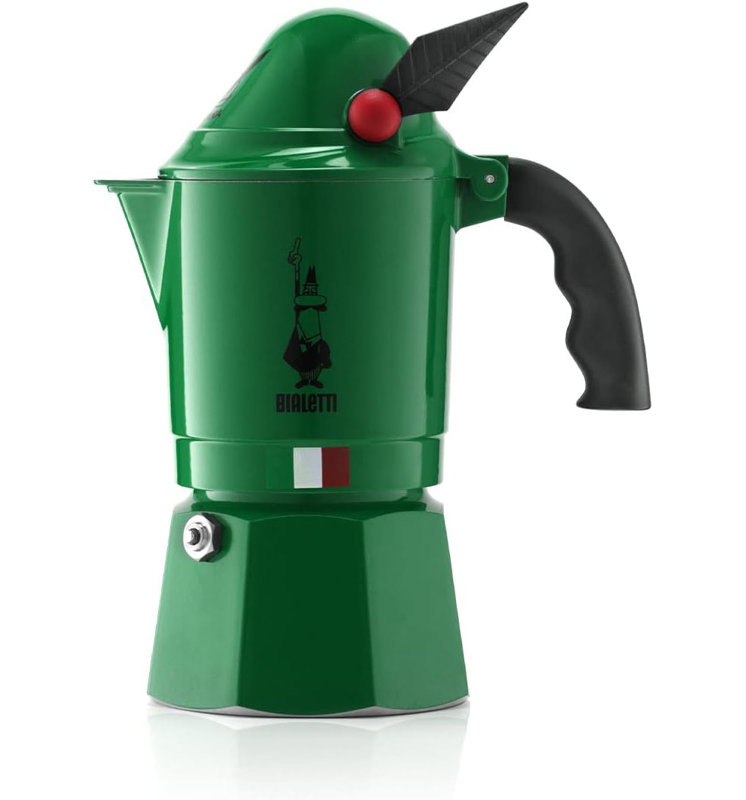 Green Aluminum 3-Cup Stovetop Espresso Maker