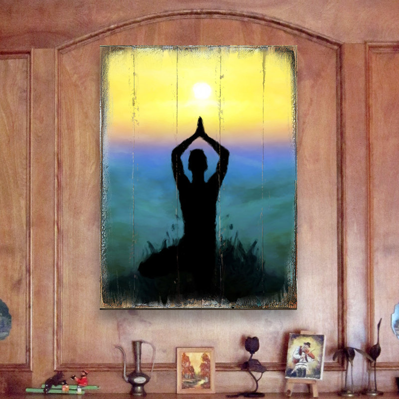 Bloc mural d'art yoga fait à la main | Nature Wonders, H 7,5 po x l 5 po x P 0,75 po
