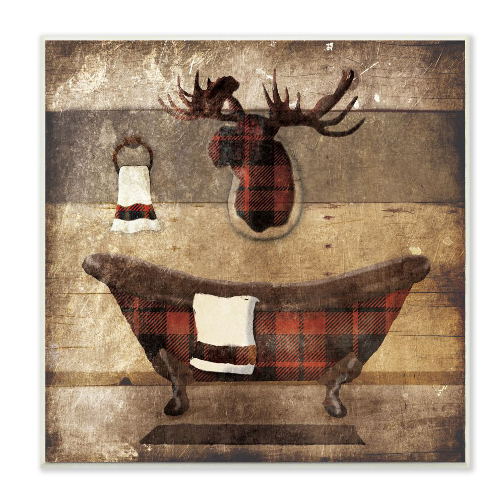 'Plaid Cabin Bathroom Country' Painting Millwood Pines 