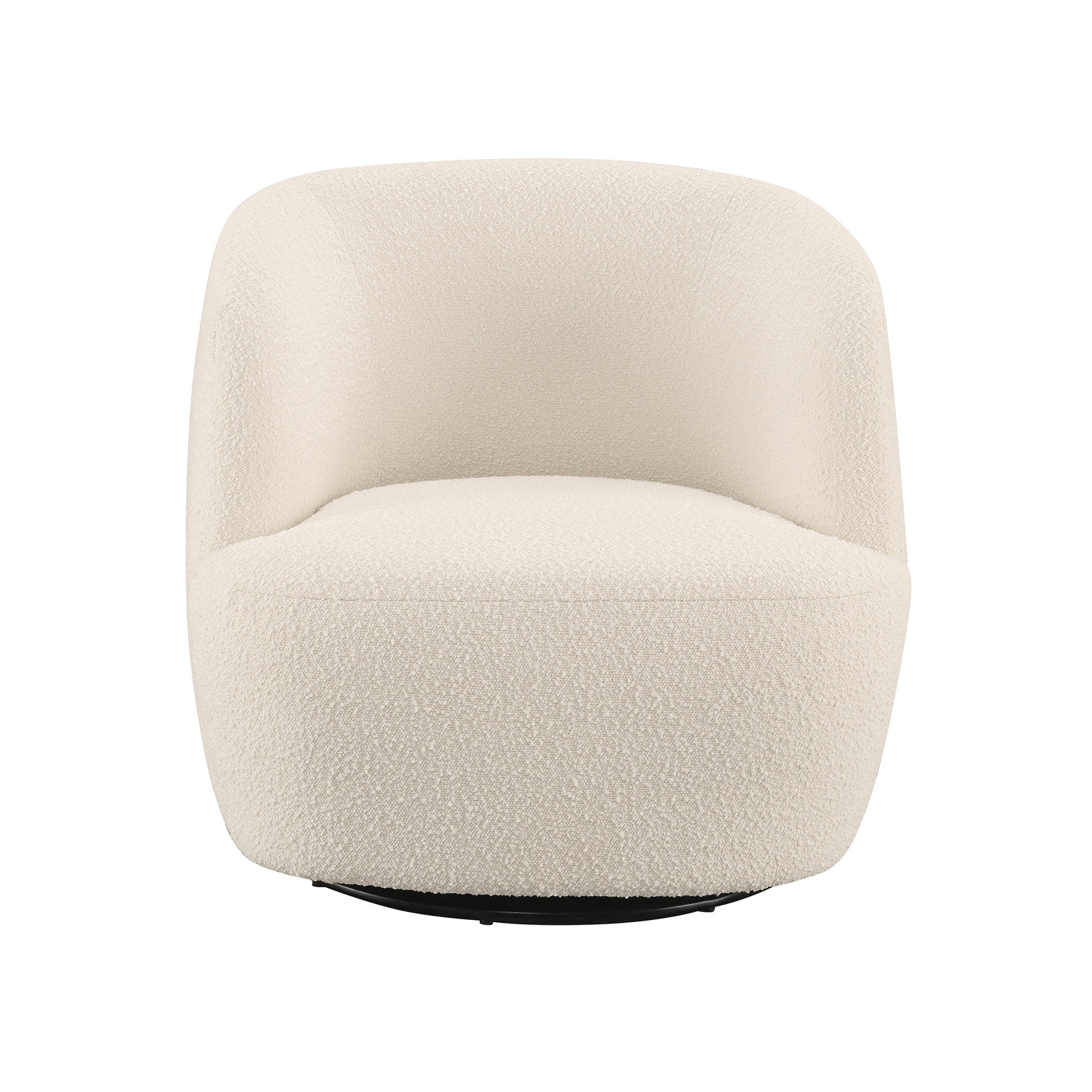 Agridaki Pine Swivel Armchair, Ivory Polyester
