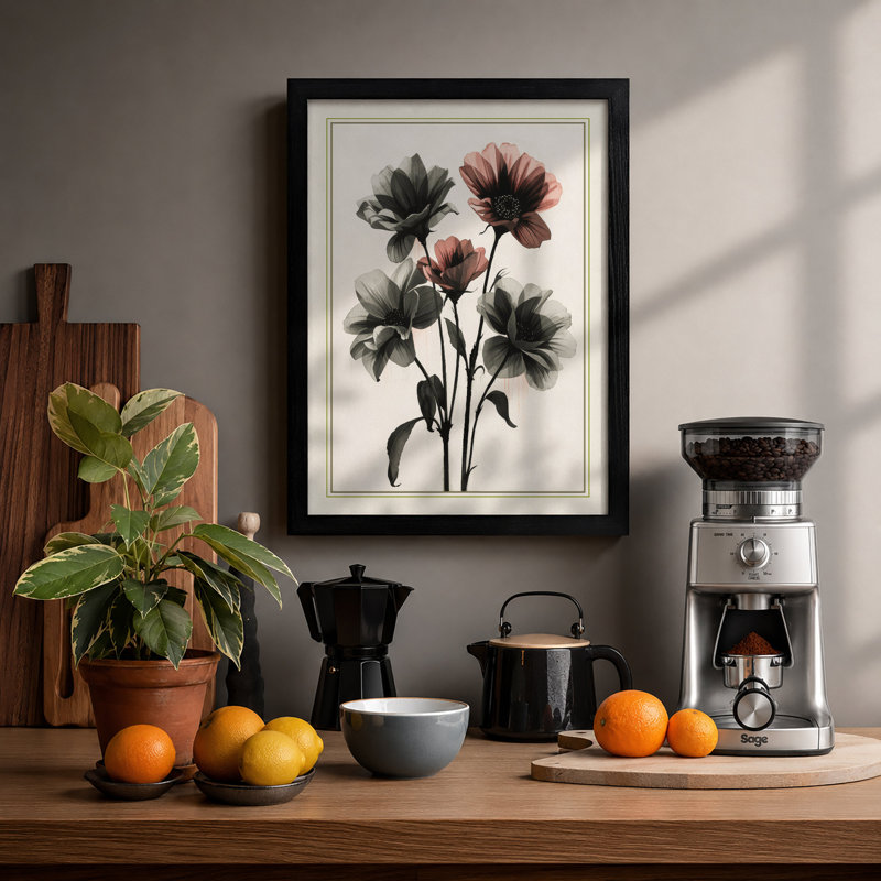 Study Botanical - Framed Print, A2 - 59.4 x 42.0 cm, Black