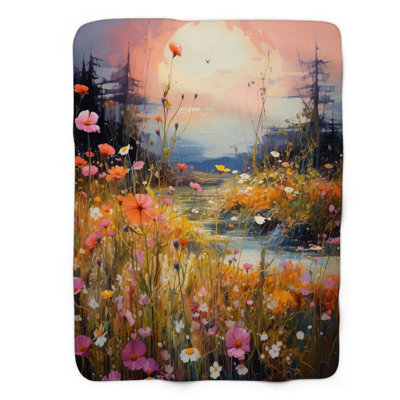 Wildflower Scenery - 1 Piece Premium Sherpa Blanket