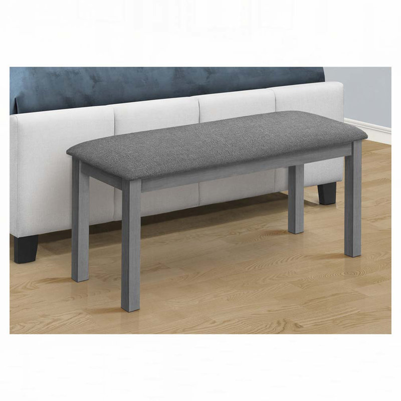 Banc rembourré 100% polyester Jearldean, Gris, Gris