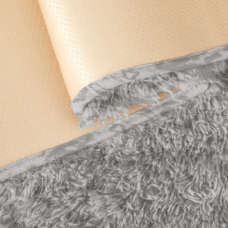Soft Fluffy Living Room Large Area Rug, Tye Dye Light Grey, Rectangle 60 x 110 cm