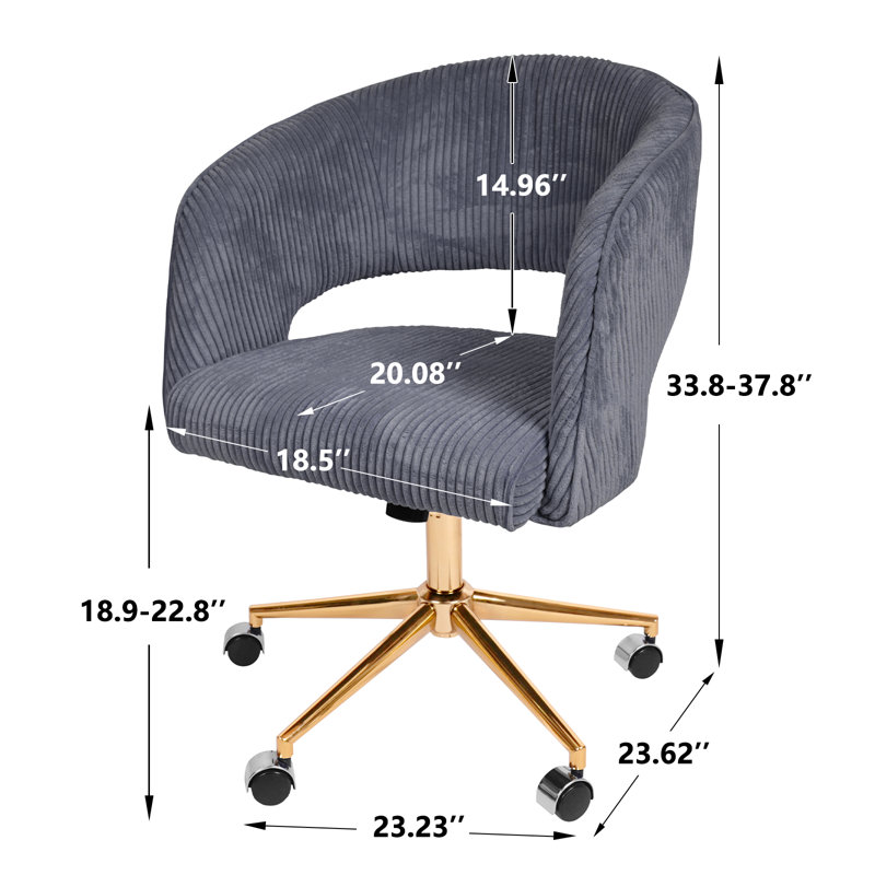 Chaise de bureau Reniel, gris