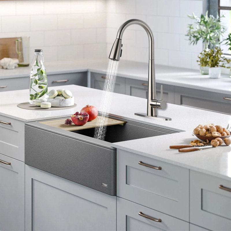 Interbath Pull Down Kitchen Faucet, Brushed Nickel