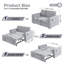 3 Seater Linen Sofa Bed-215868373
