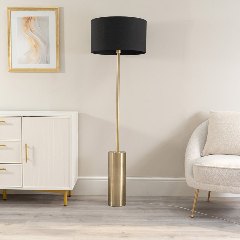 Alizander Adalize 150cm Traditional Floor Lamp, Antique Brass, Black